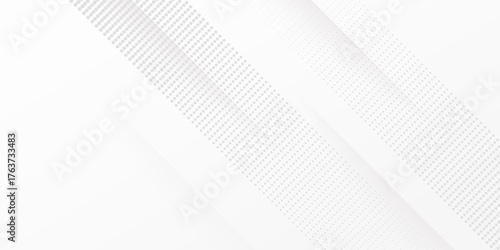 Modern white abstract background with soft diagonal lines and dotted halftone pattern. Minimal clean vector design suitable for business, technology, corporate, and elegant presentation templates.