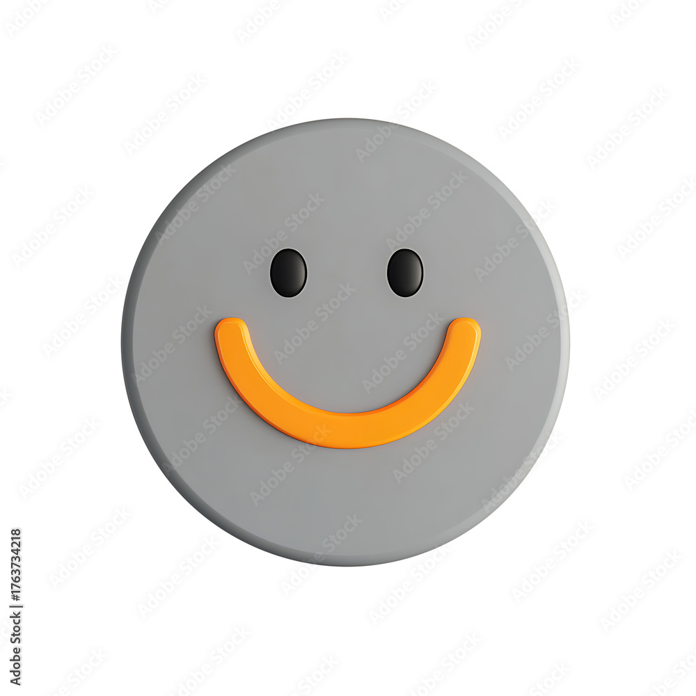 Fototapeta premium Cheerful smiley face icon isolated on transparent background