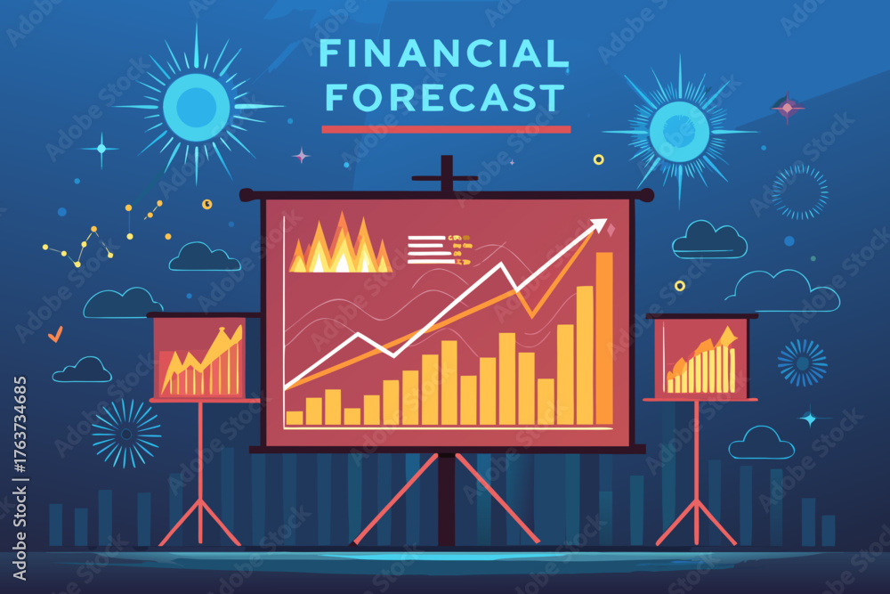 Fototapeta premium Bold Financial Forecast Presentation With Premium Digital Asset Suitable for Design