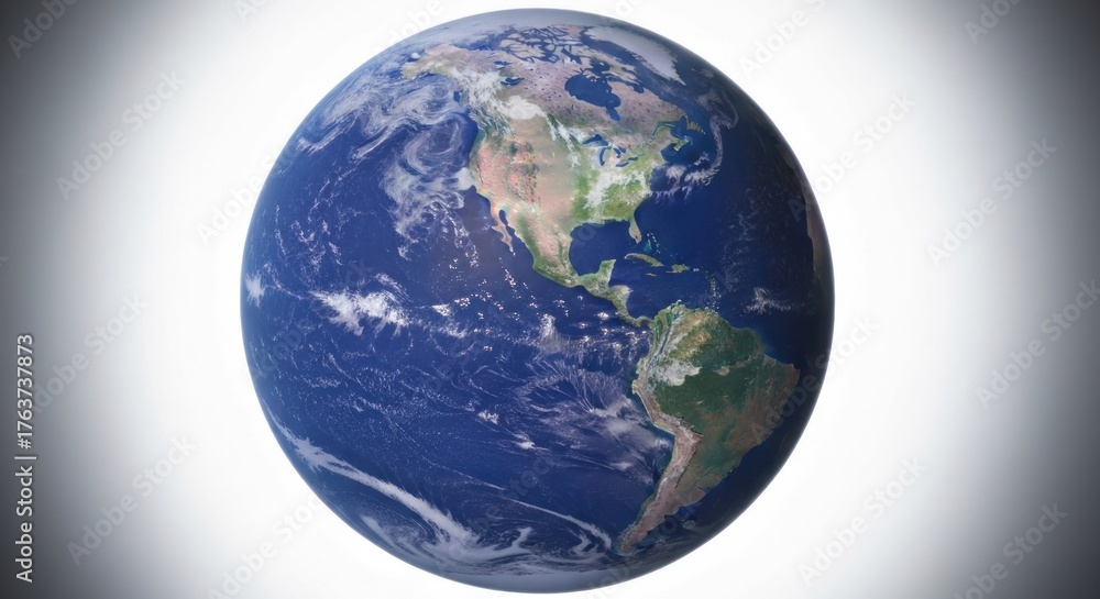 Fototapeta premium Earth from space view, North & South America continents