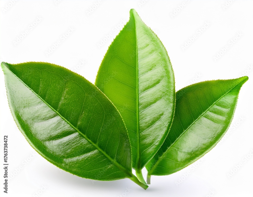 Obraz premium tea leaves isolated on a white background