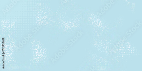 Dot white blue wave pattern screen gradient bright texture background. Abstract technology big data digital background. 3d rendering.