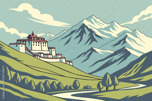 Shigatse, Tibet, combines monasteries with Himalayan peaks.