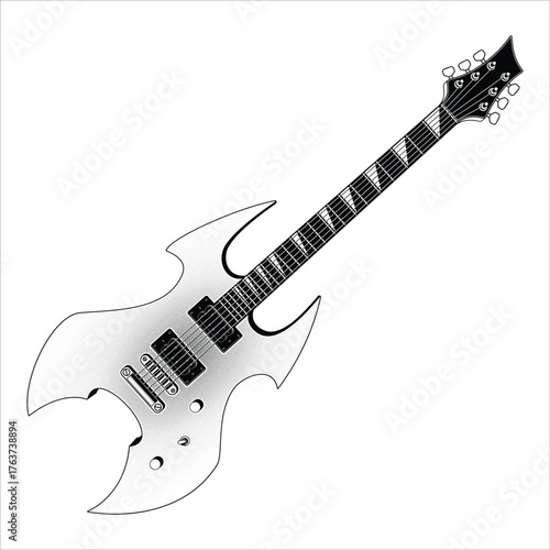 Guitar electric black metal illustration vector