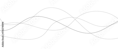 Technology abstract lines on white background. Undulate Grey Wave Swirl, frequency sound wave, twisted curve lines with blend effect