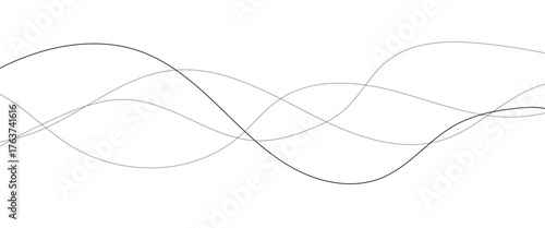 Technology abstract lines on white background. Undulate Grey Wave Swirl, frequency sound wave, twisted curve lines with blend effect