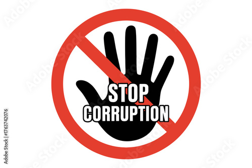 Stop corruption sign vector graphic anti corruption awareness campaign