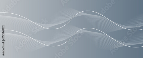 Abstract grey white background with flowing glowing lines. Dynamic flowing lines wave. Futuristic technology concept. vector abstract pattern eps10