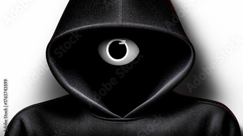 Black hooded sweatshirt with dark empty face and mysterious figure black hoodie creating eerie and intriguing secretive atmosphere