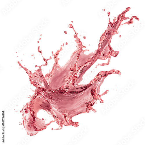  Flying splashes of rose wine isolated aesthetic liquid motion elegance