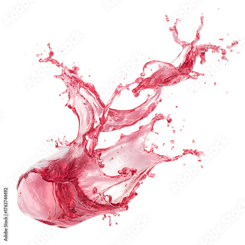  Flying splashes of rose wine isolated aesthetic liquid motion elegance