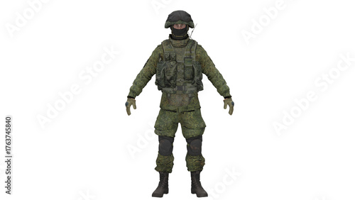 Quadro em tela 3d rendering russian infantry military