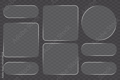 Transparent Glassmorphism Dashboard Layout with Rounded Panels and Modern Infographic Blocks
