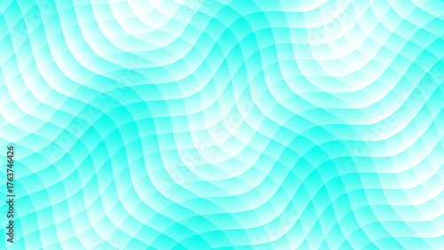 Abstract gradient of cyan wavy lines ripple patterns texture. Modern trendy background. Vector element.