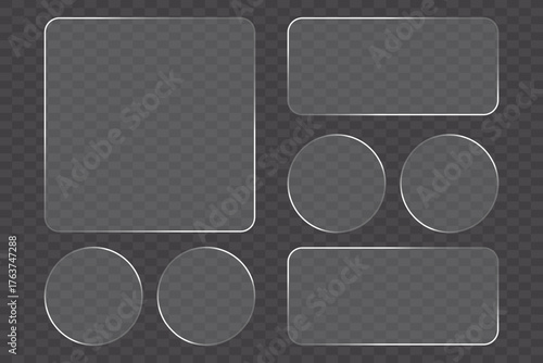 Modern Glassmorphism Template with Transparent UI Boxes and Abstract Infographic Layout