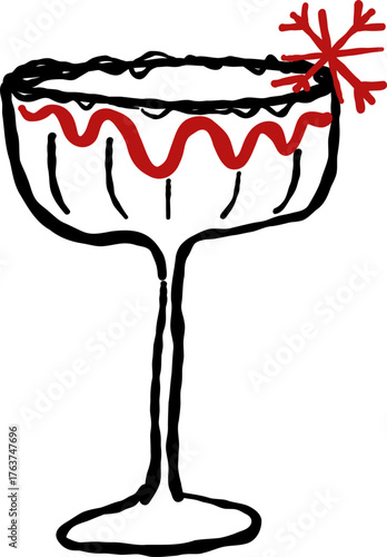 Hand Drawn Champagne, Wine Glass
