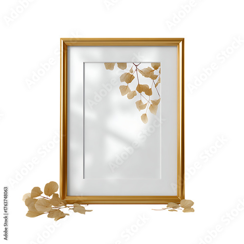GOLDEN COLOUR BLANK PHOTO FRAME IN THE MIDDLE elegant minimal home decor design