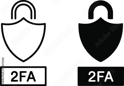 Two factor authentication icon isolated on white background for security concept