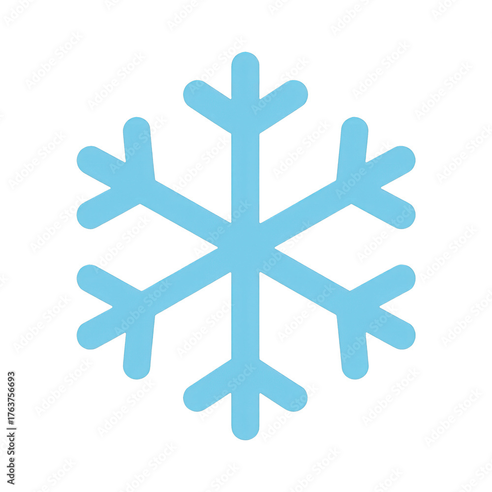 Obraz premium PNG Simple blue snowflake illustration.