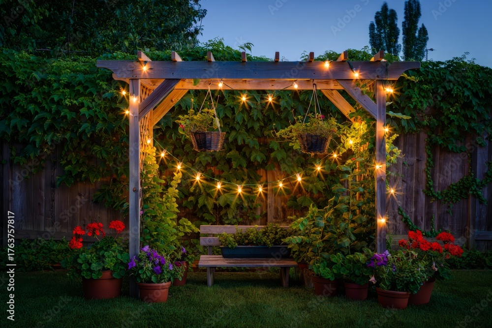 Obraz premium Europe travel architecture and garden wood building at home with a Christmas tree in the park at night