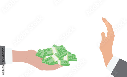 Stop corruption card. vector illustration