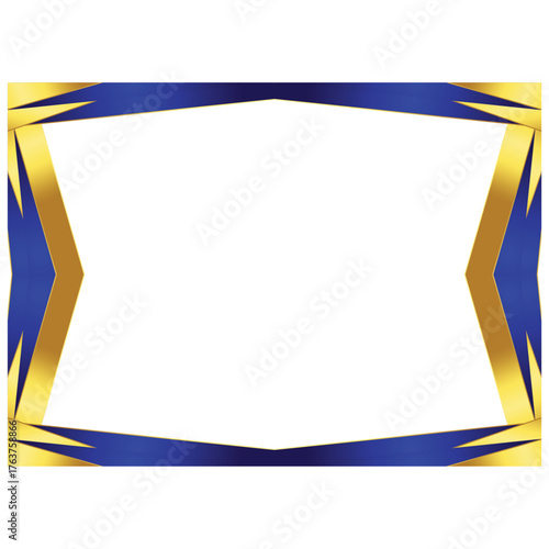 Elegant Blue and Gold Geometric Frame