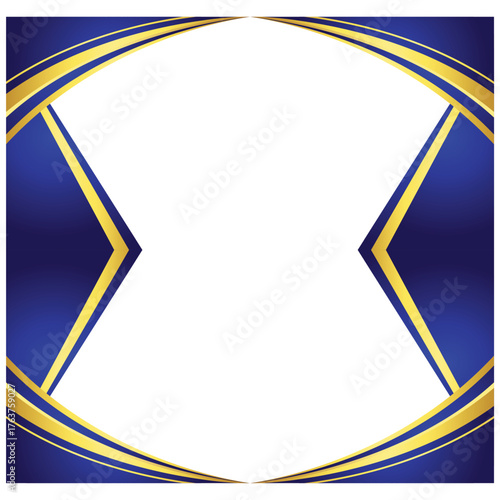 Elegant Blue and Gold Geometric Frame for Certificates and Awards