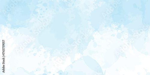 Pastel soft blue watercolor paint brush. watercolour texture for cards, Brushstrokes and splashes