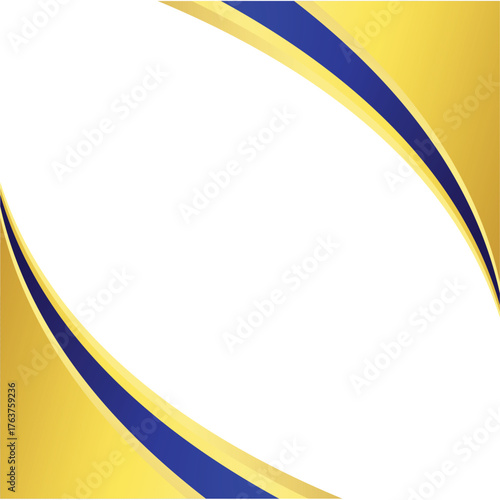 Elegant Gold and Blue Curved Border Frame