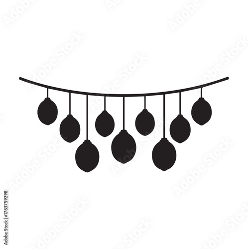 "Hanging Lanterns or Ornaments Icon"