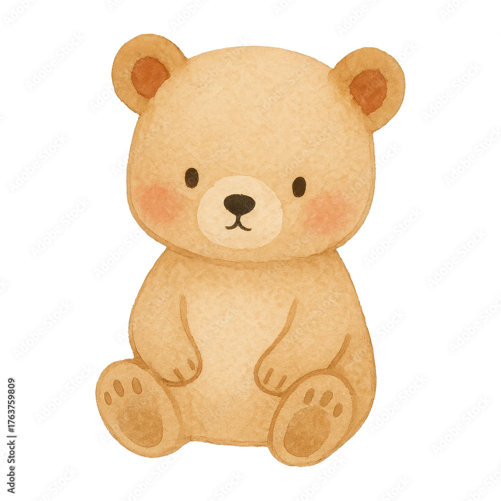 Obraz premium PNG Adorable watercolor teddy bear illustration.