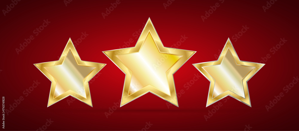 Obraz premium Golden star award on white background