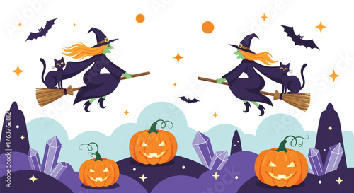 Halloween Night - Witches, Pumpkins, and Spooky Fun.