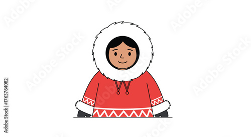 Illustration of a person wearing a traditional Inuit parka.