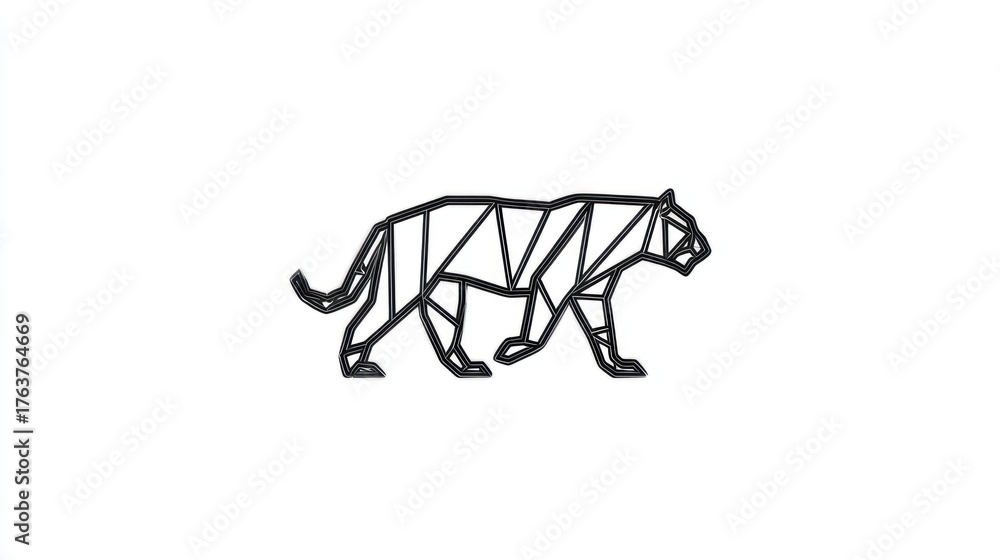 Obraz premium Geometric tiger silhouette