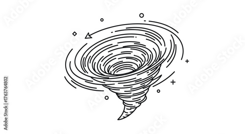 Whirlwind Illustration - A Dynamic Weather Phenomenon Depiction.