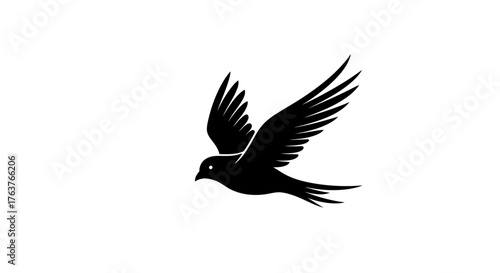 Elegant silhouette of a bird in flight symbolizing freedom and grace of the natural world