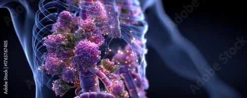 Artistic cutaway showing whey protein absorption in the digestive system, sleek scientific style, sports nutrition visualization