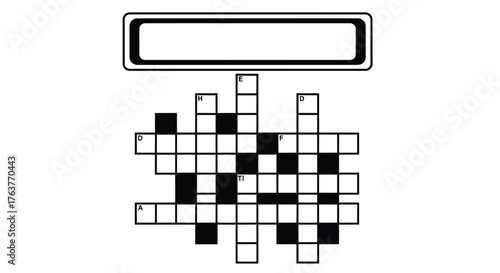 Vector art of crossword puzzle, a classic word game for vocabulary building and mental exercise, suitable for all ages