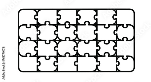 Vector art of jigsaw puzzle pieces, a classic pastime that promotes cognitive skills and problemsolving abilities for all ages