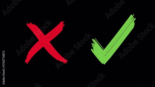 Green Check and Red Cross Brush
