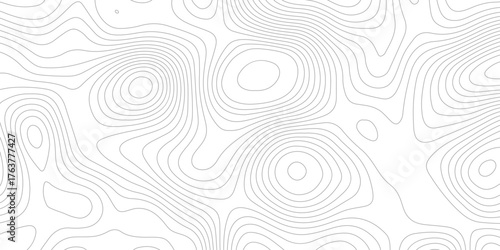 topographic grey contour lines creating a seamless pattern design  geometric strip grid line topo map technology modern design white background.	