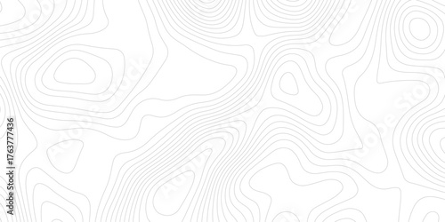 topographic grey contour lines creating a seamless pattern design  geometric strip grid line topo map technology modern design white background.	
