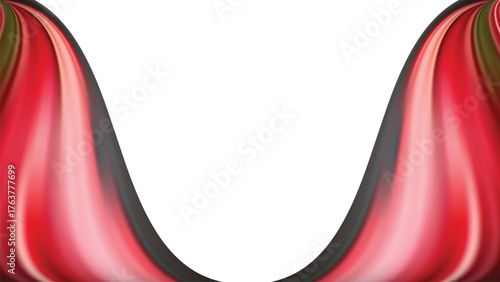 Abstract Red and Green Swirls on White Background flowing