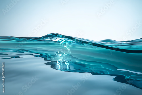 Fototapeta Naklejka Na Ścianę i Meble -  Dynamic underwater waves capturing nature's fluid energy flow majestic aquatic surface texture