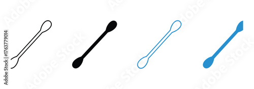 WebCleanliness essentials featuring stylish cotton swabs in modern black and blue hues, perfect for personal care and hygiene product promotions, showcasing simplicity and minimalist design, clean liv