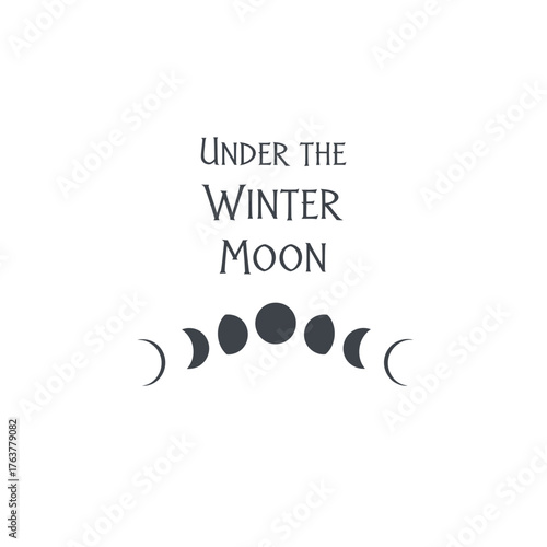 Under the winter moon typography christmas t shirt design festive apparel