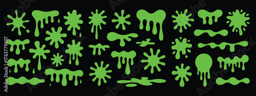 Green Splatter Graphic Vector Illustration Backgrounds Pattern Slime