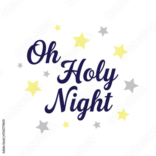 Oh holy night christmas typography design festive holiday apparel for seasonal celebrations and winter festivities