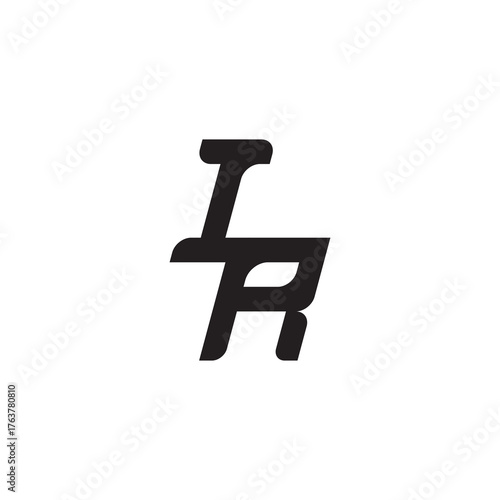 Monogram Simple Design Initial Bold Logo Alphabet Unique minimalist overlaping IR